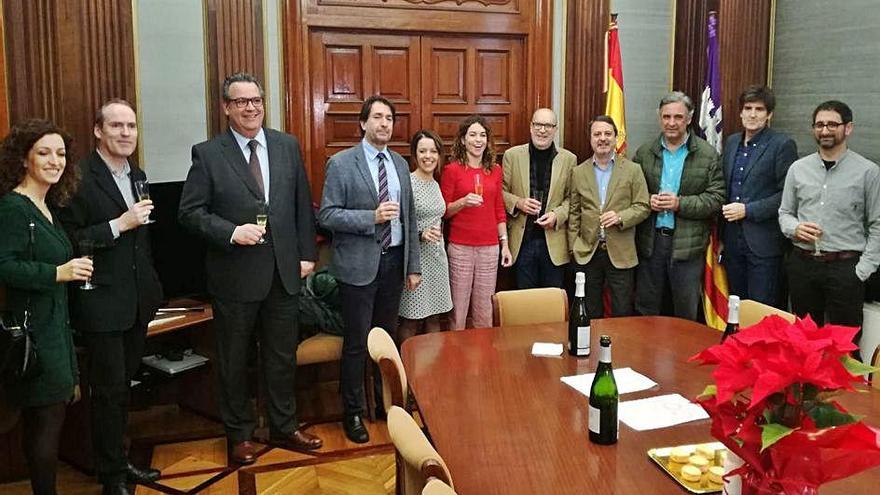 Brindis con los medios en la Delegación del Gobierno en Balears.