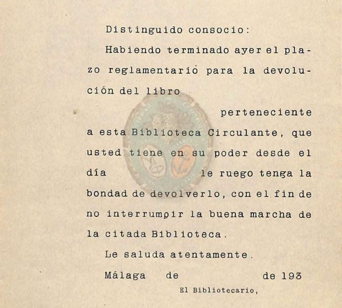 Uno de los documentos de la Biblioteca Circulante que pueden consultarse.