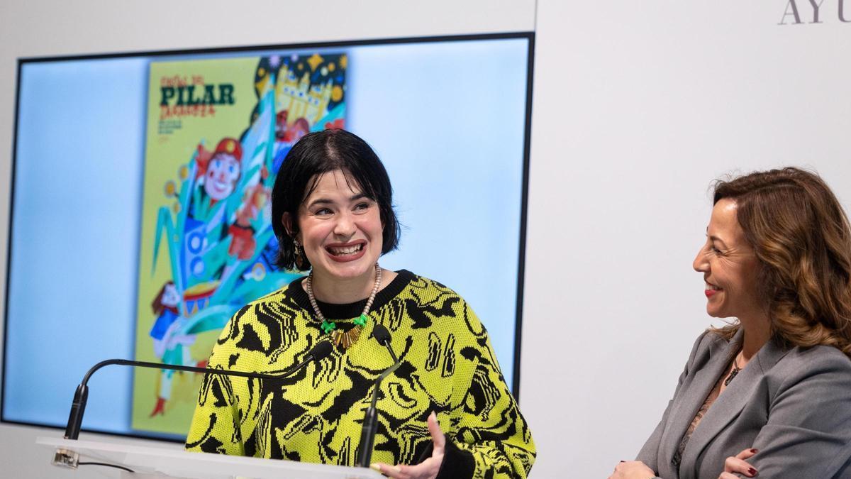 Jesana Motilva cuando se ha desvelado que es la ganadora del cartel de las Fiestas del Pilar.