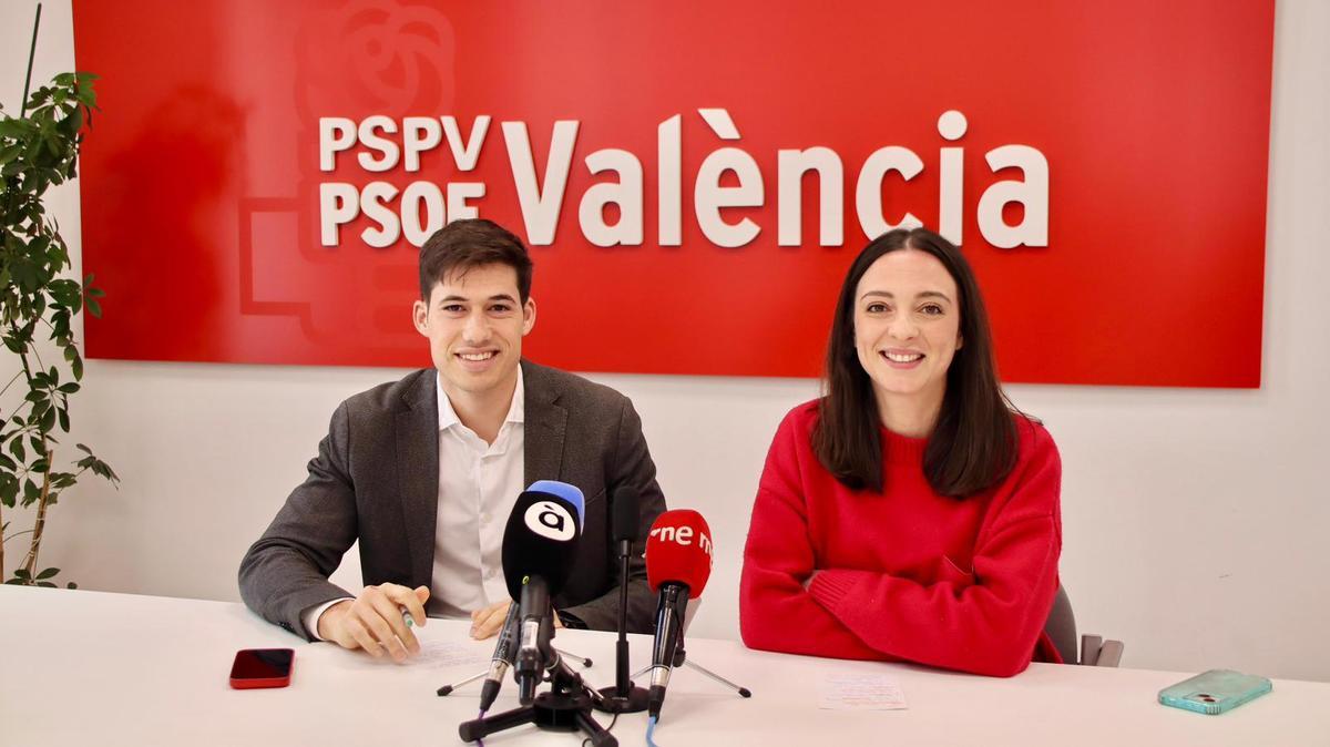 Borja Sanjuan y Nuria Llopis en la rueda de prensa.