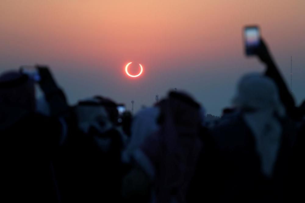 Eclipsi solar anular vist des d'Indonèsia, l'Aràbia Saudita o Tailàndia