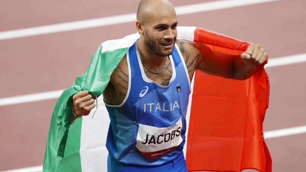 Marcell Jacobs dio a Italia su primer oro en 100 metros lisos.