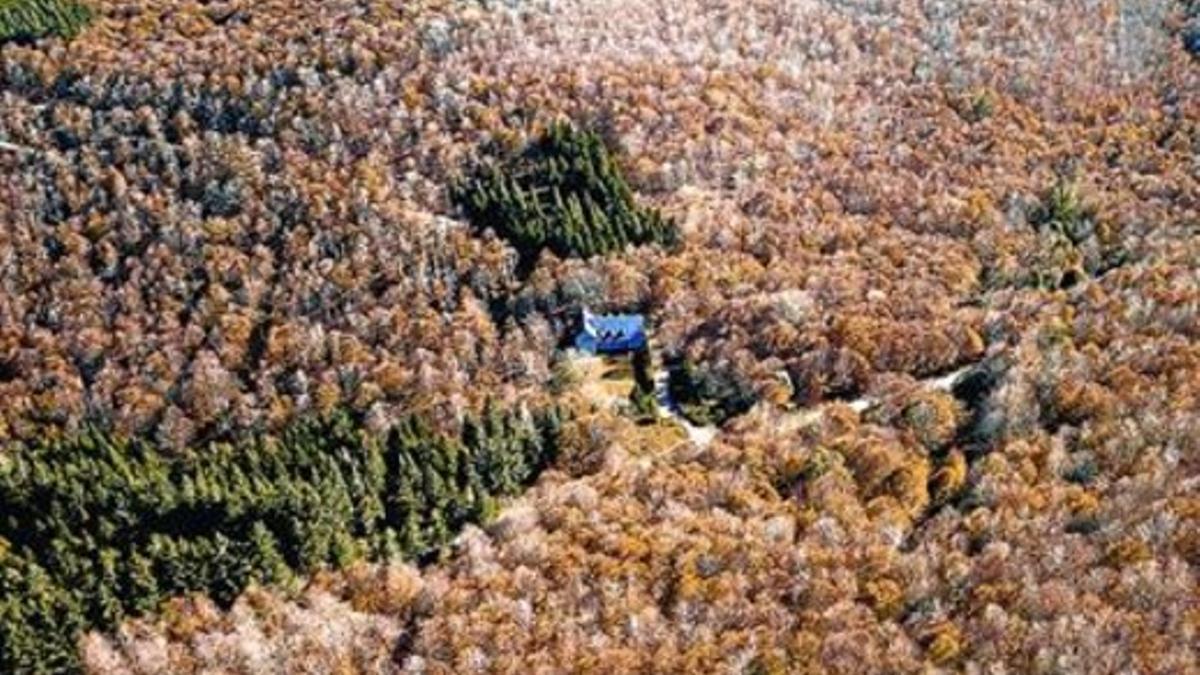 Vista aérea de un paraje cercano a Santa Fe del Montseny.