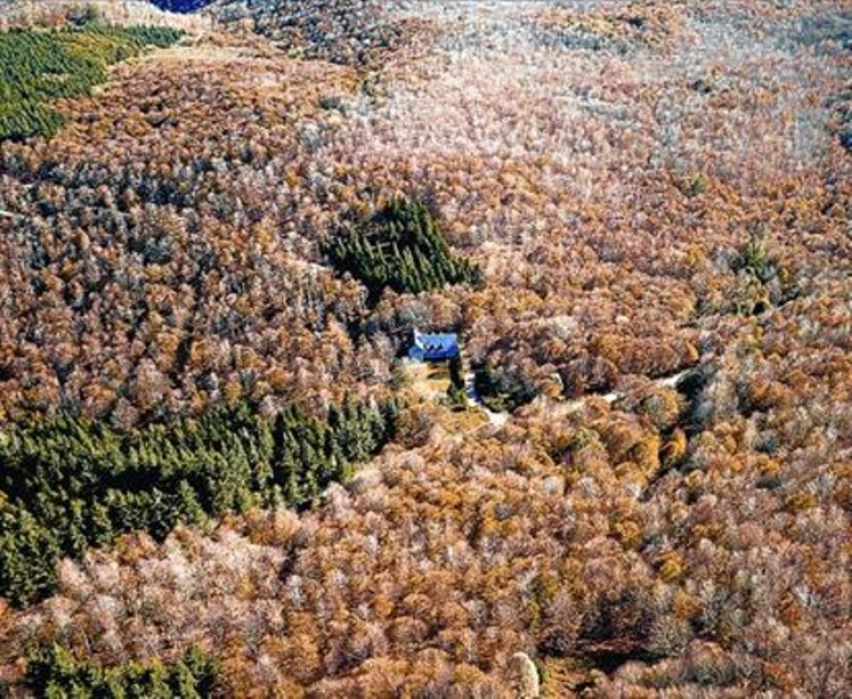 Vista aèria d’un paratge pròxim a Santa Fe del Montseny. Vista aèria d’un paratge pròxim a Santa Fe del Montseny.