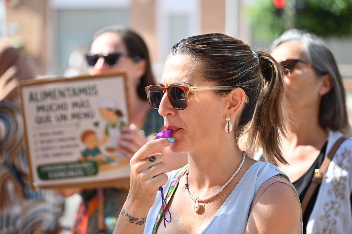 Manifestación comedores escolares en Castellón
