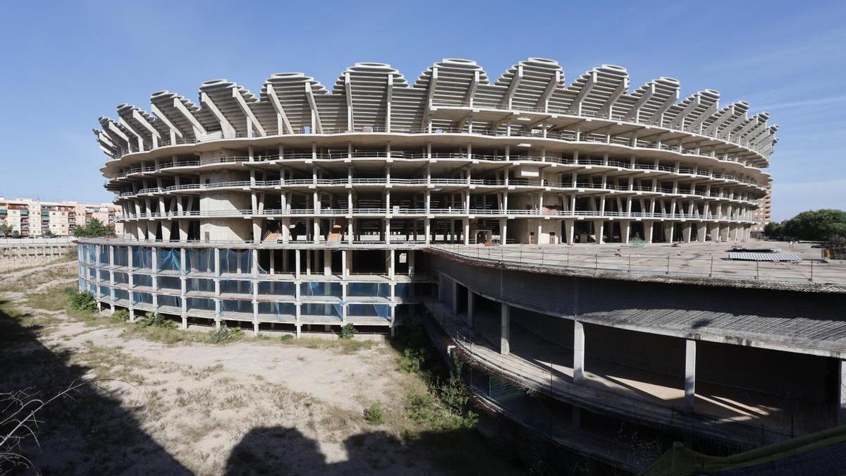 Estado actual de las obras del Nou Mestalla.