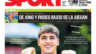 La portada de SPORT de hoy, jueves 25 de junio de 2026
