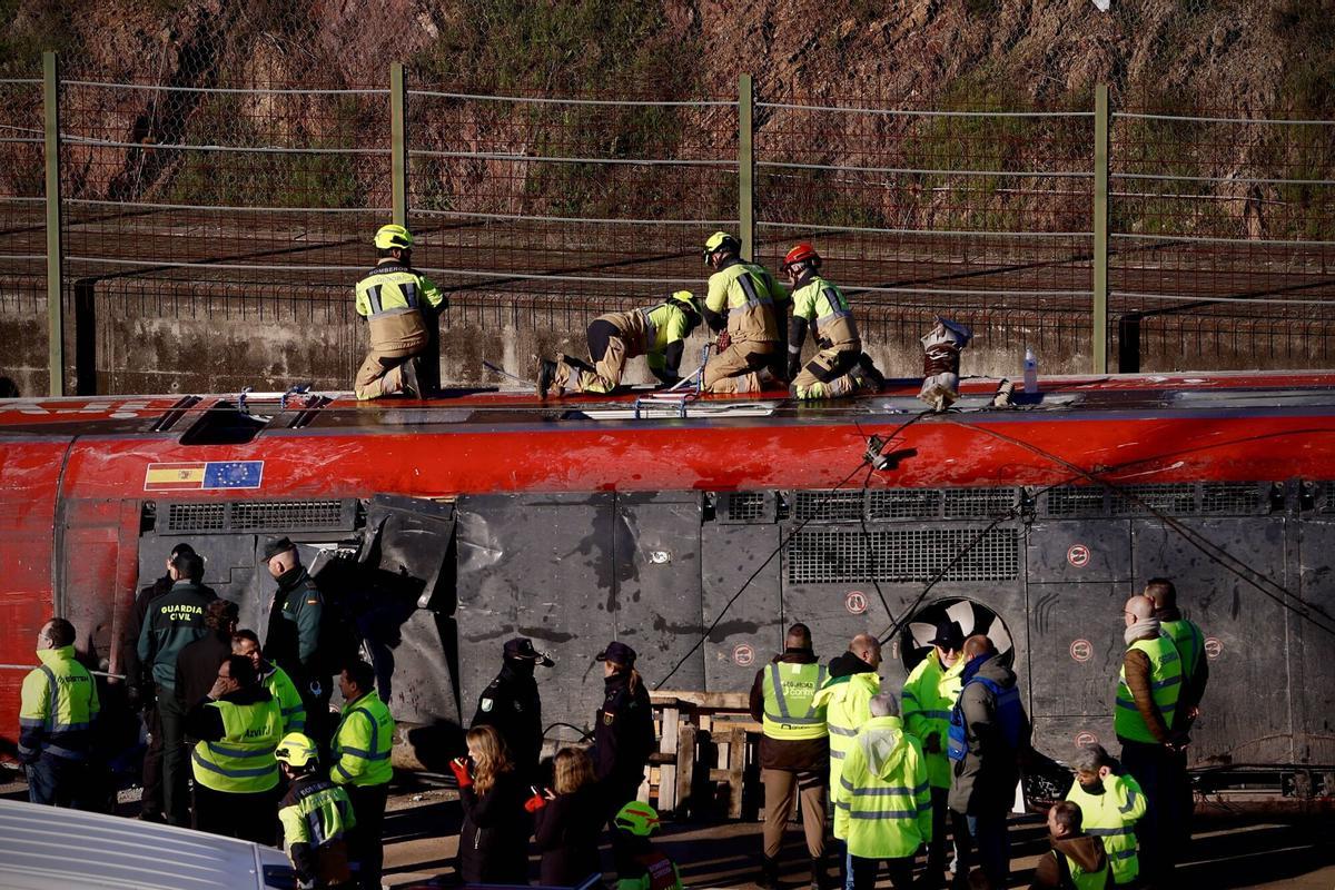 La zona cero del accidente ferroviario en Adamuz.
