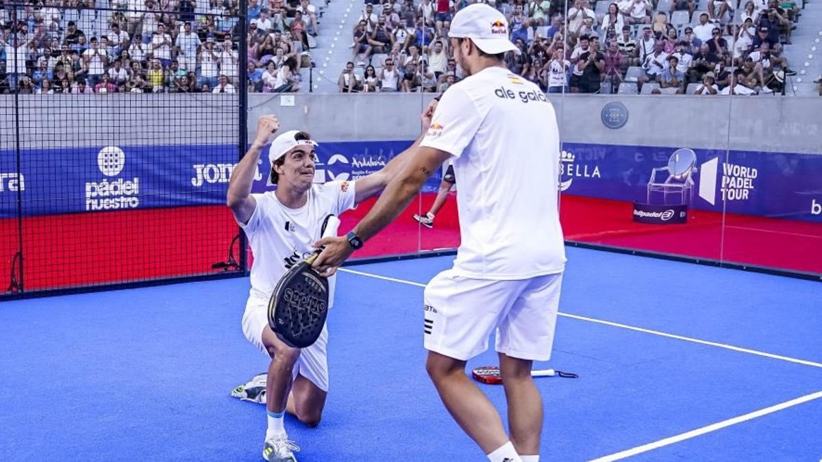 Lebrón y Galán celebran la victoria en la final del 'Cervezas Victoria Marbella Master'