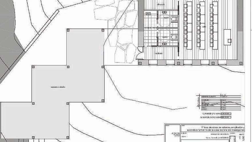 Plano de distribución de la planta baja para la reforma.