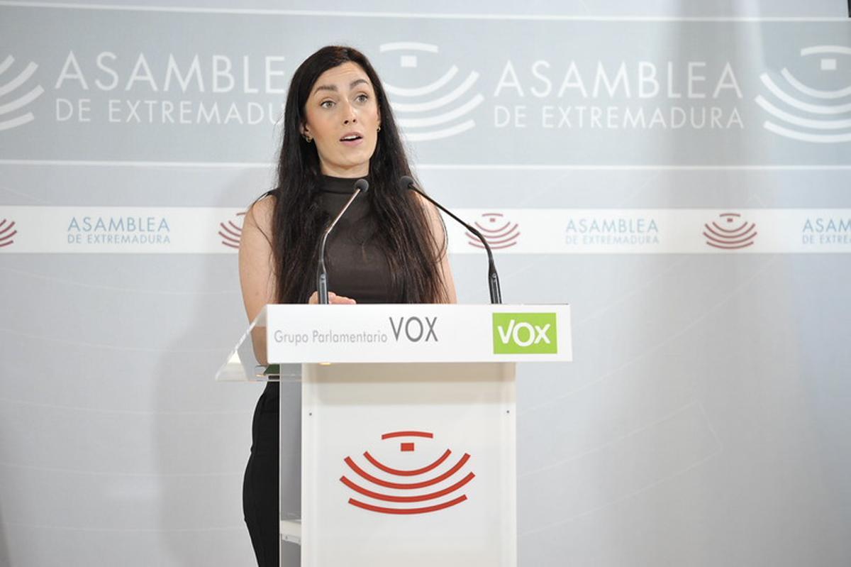 Inés Checa, portavoz de Vox en la Asamblea de Extremadura.