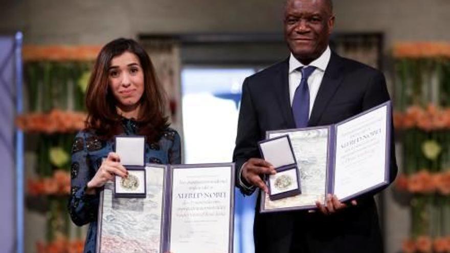 Denis Mukwege i Nadia Murad reben a Oslo el Nobel de la Pau
