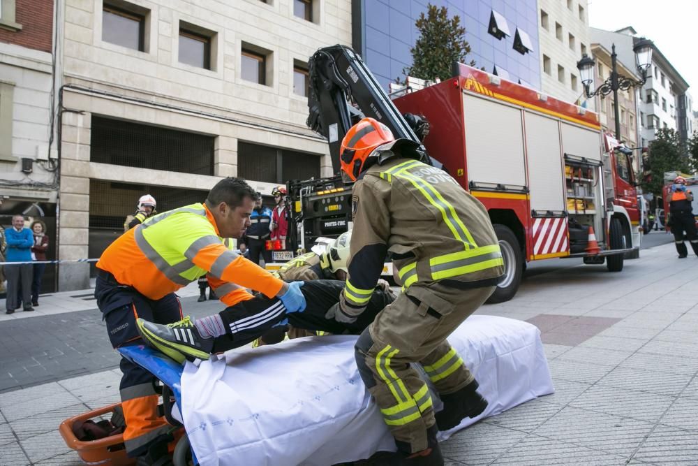 Simulacro en el Instituto Alfonso II de Oviedo