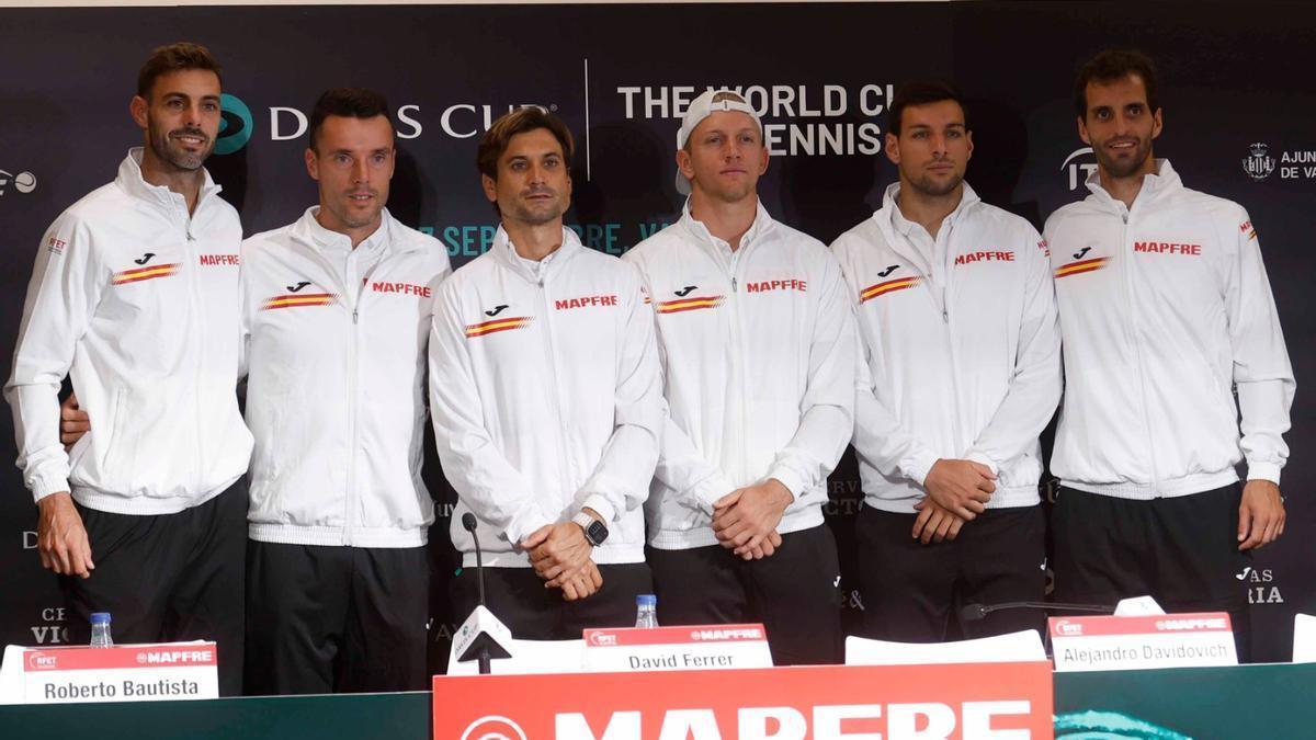 El equipo español de la Copa Davis para la fase de grupos de València.