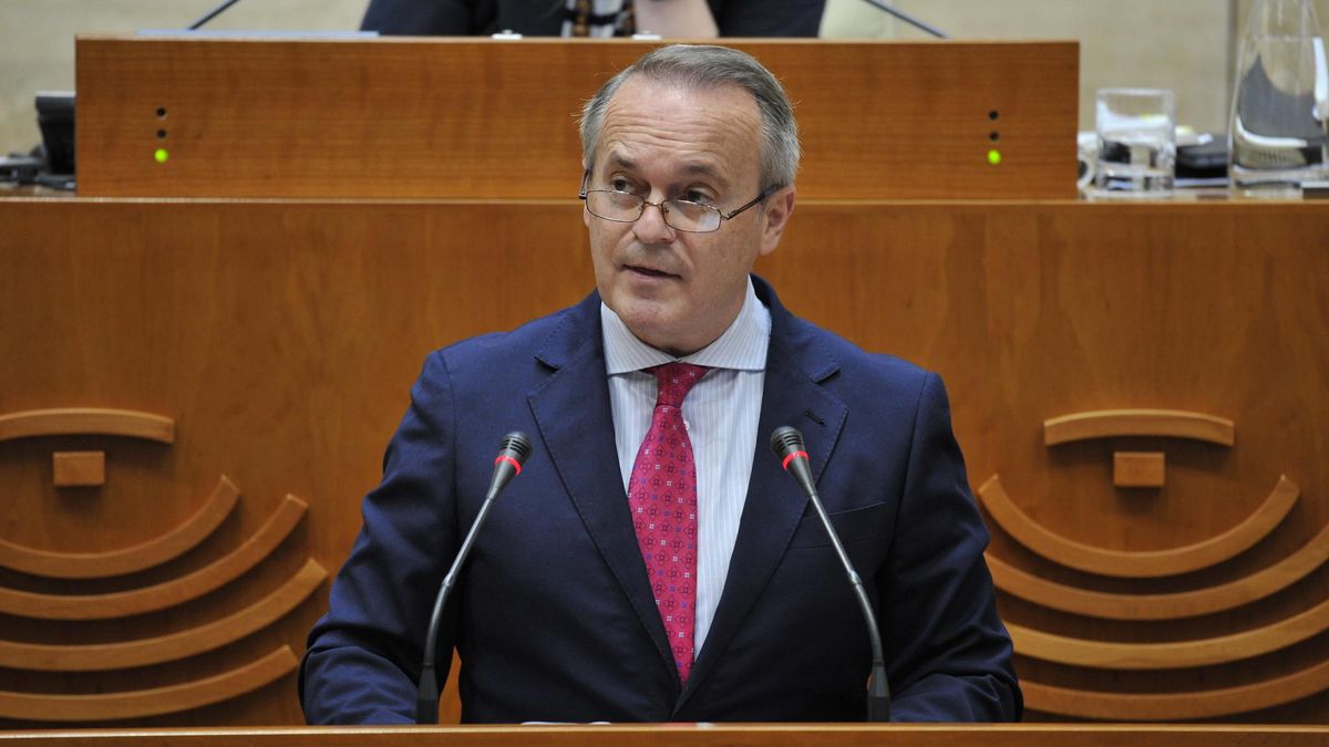 El consejero de Infraestructuras, Transporte y Vivienda, Manuel Martín, en el pleno de la Asamblea