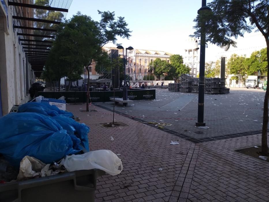 PSOE critica que la explanada del Cuartel de Artillería "sigue llena de basura" tras el concierto del sábado