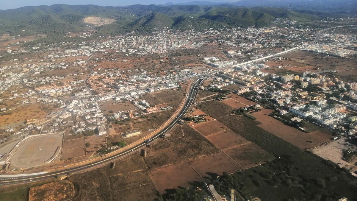 Vista aérea de la zona de Sant Jordi, donde está la vivienda.