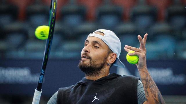 Nick Kyrgios durant un partit a Brisbane.