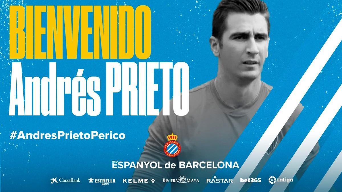 Andrés Prieto, nuevo portero del Espanyol.