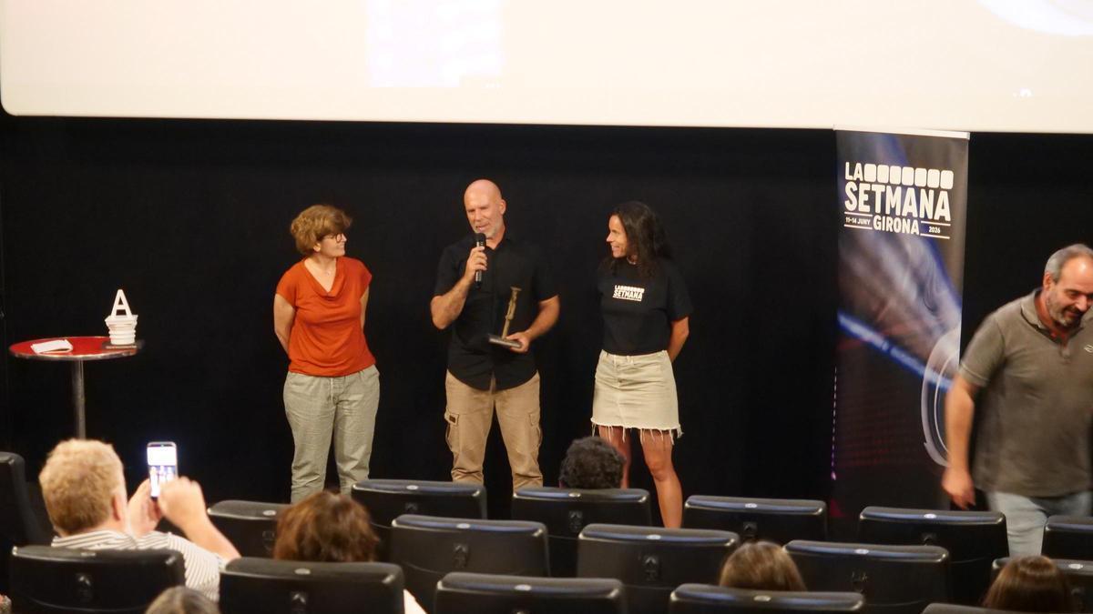 El cineasta Xavier Puebla durant l'entrega de la Lleona d'Or.