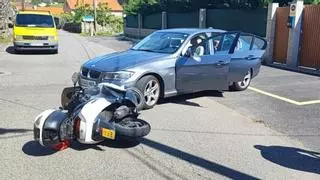 Herido un motorista en un accidente en Sanxenxo