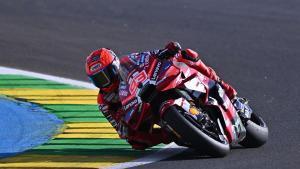 El español Marc Marquez de Ducati Lenovo Team compite durante el Gran Premio de Brasil de MotoGP. EFE/ Andre Borges