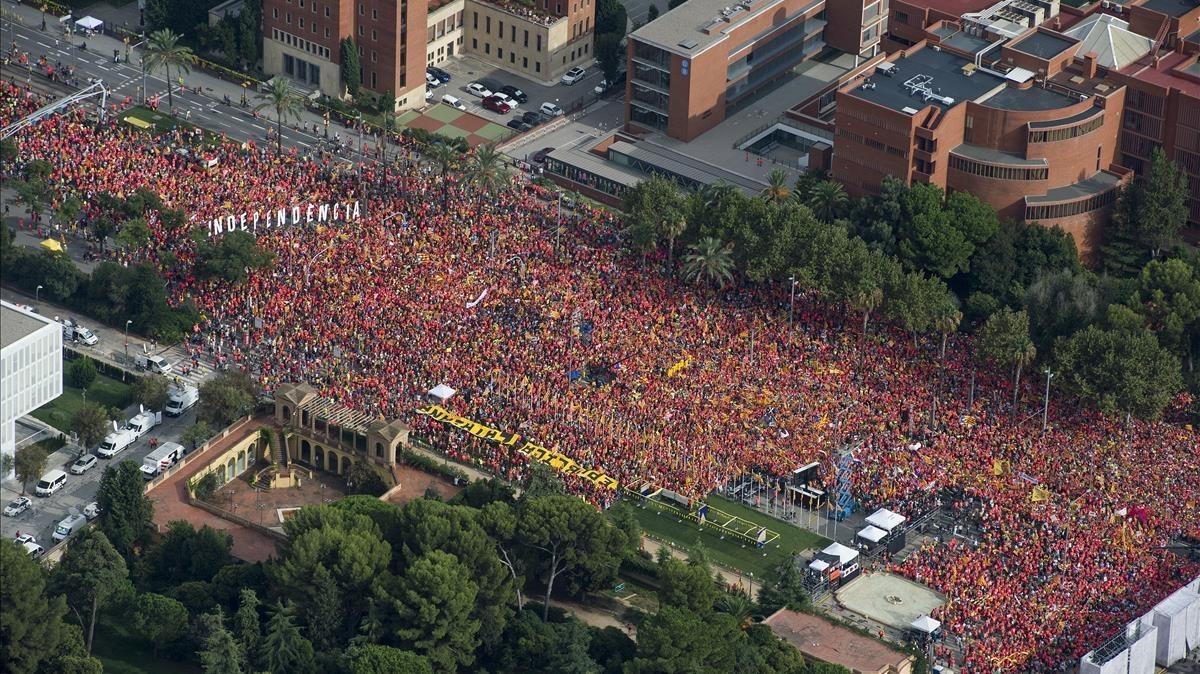 Imagen aérea de la manifestación