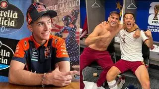 José Antonio Rueda, campeón del mundo de Moto3, envía un mensaje de ánimo a sus vecinos de Los Palacios Fabián y Gavi: "Esperemos que todo salga bien"