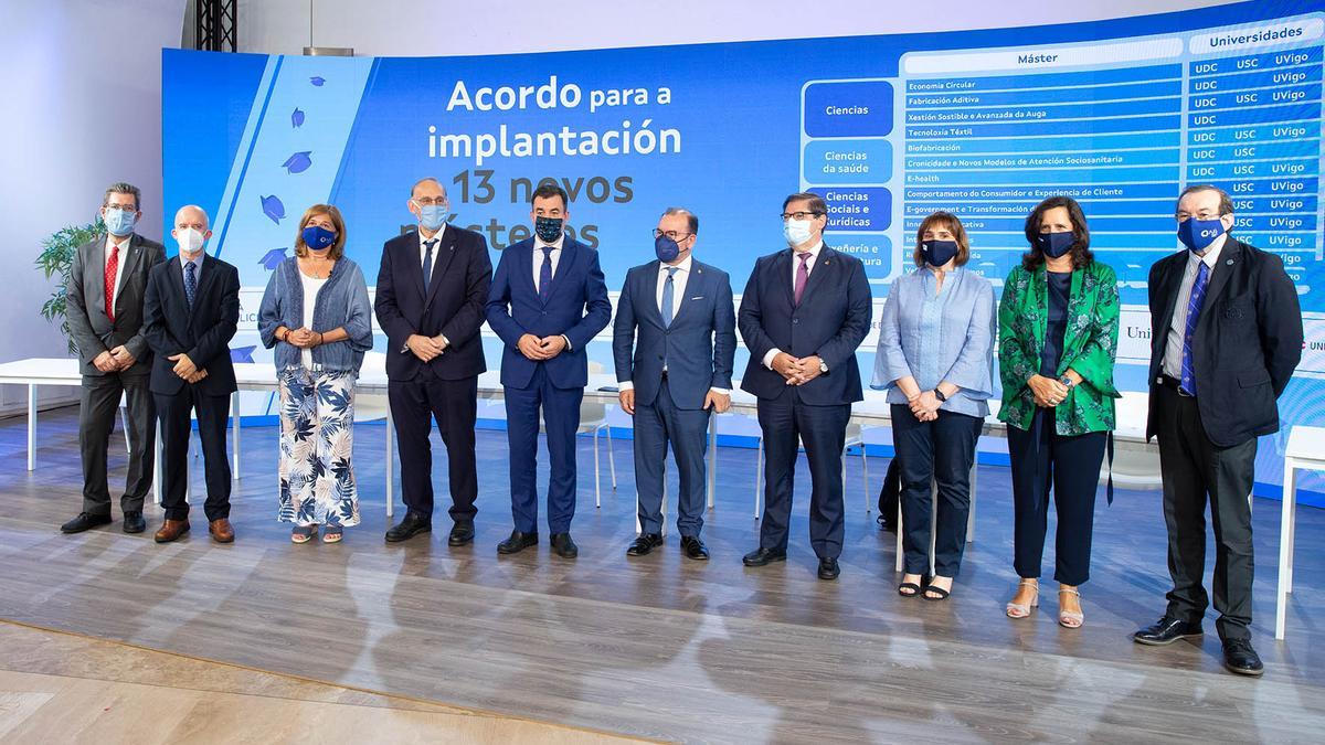 Presentación del acuerdo para la implantación de 13 nuevos másteres en Galicia.