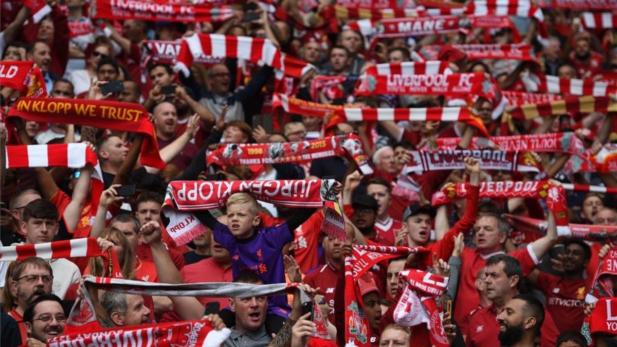 Aficionados del Liverpool, en Anfield