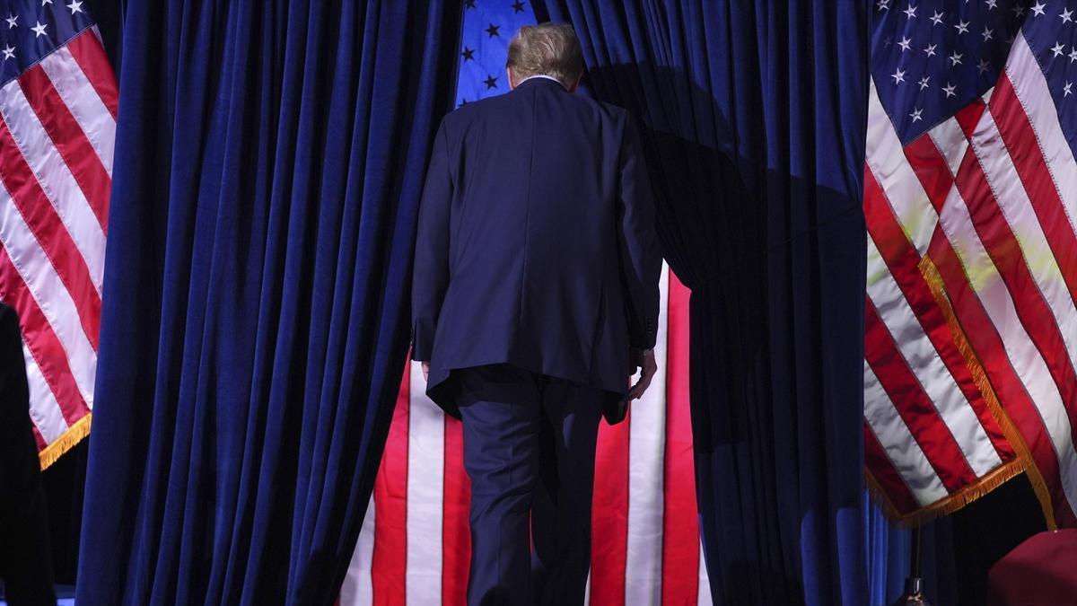Donald Trump, a punto de intervenir en un mitin