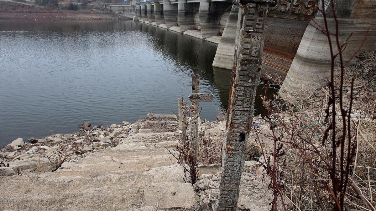 Efectos de la sequía en los embalses del Guadiana.