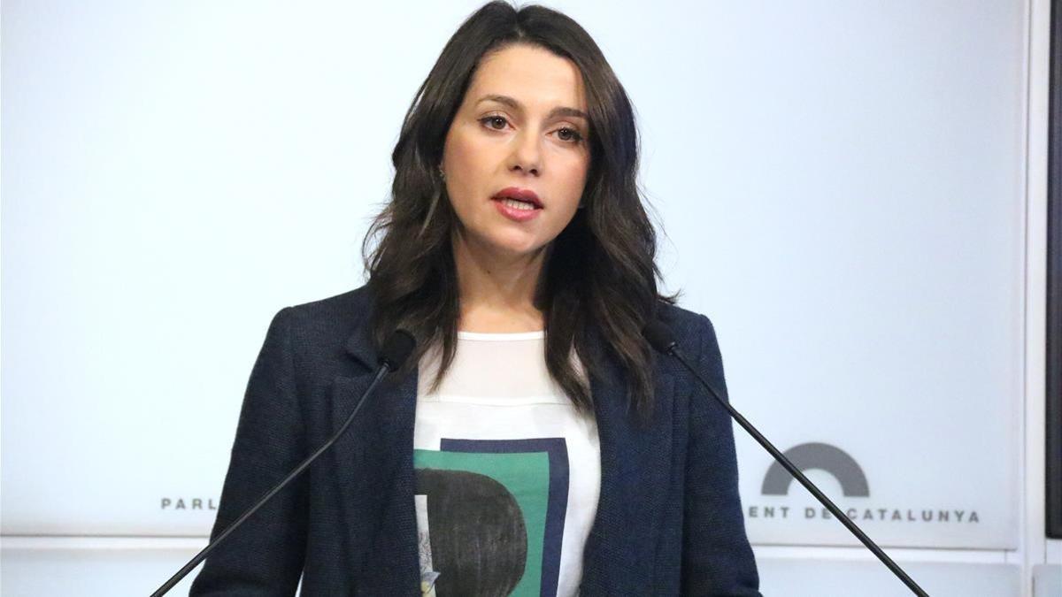 La líder de Ciutadans, Inés Arrimadas, este viernes en el Parlament.