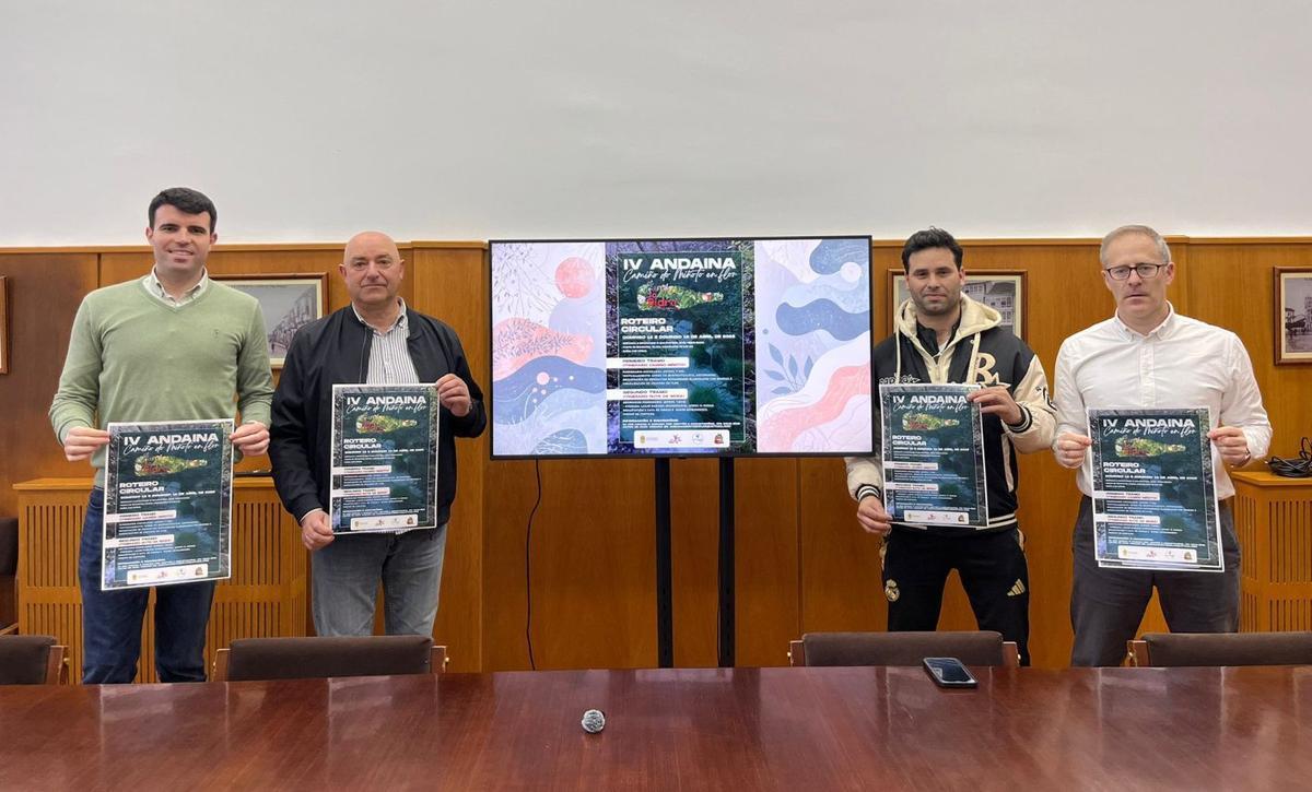 De izquierda a derecha, Louzao, Villamayor, Agrelo y Pena, ayer en la presentación.