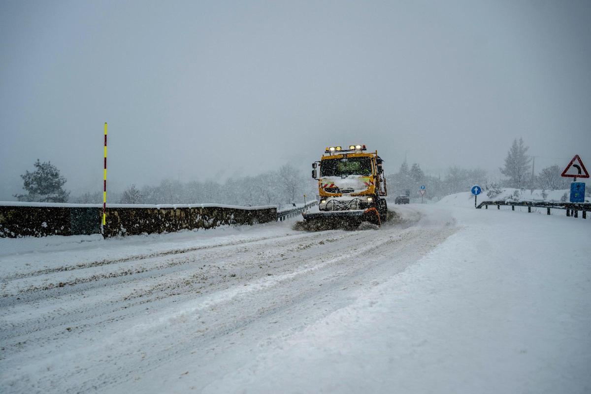 El temporal de nieve en la provincia de Ourense