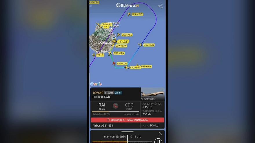 Un vuelo con destino París es desviado de urgencia a Gran Canaria