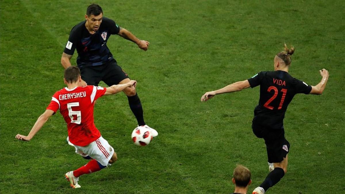 Cheryshev al momento de marcar su gol