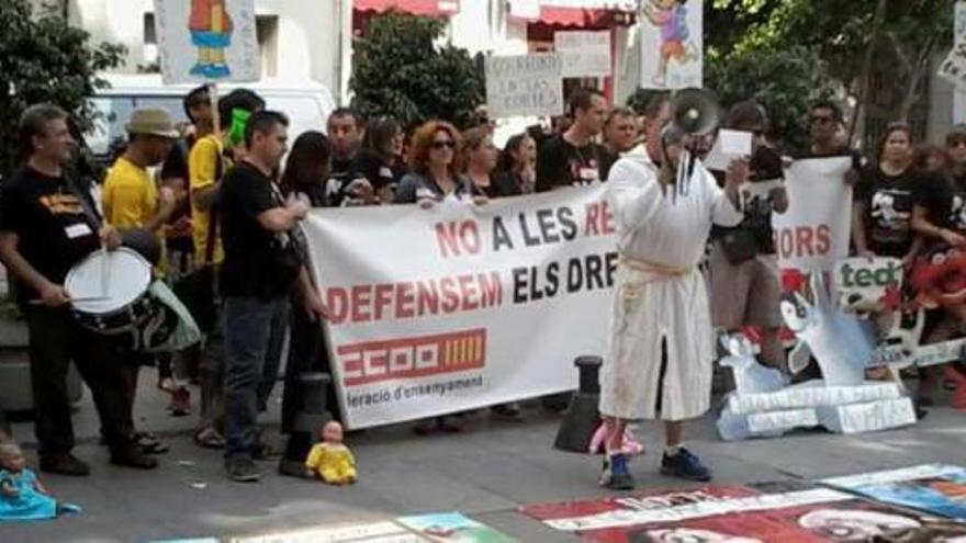 Una imagen tomada ayer durante la protesta.