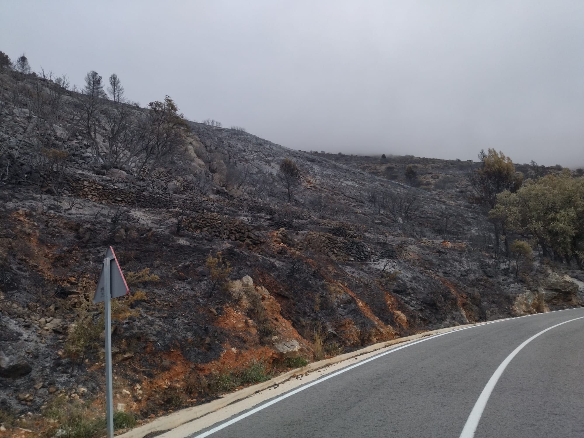 La destrucción del incendio de Tàrbena, en imágenes