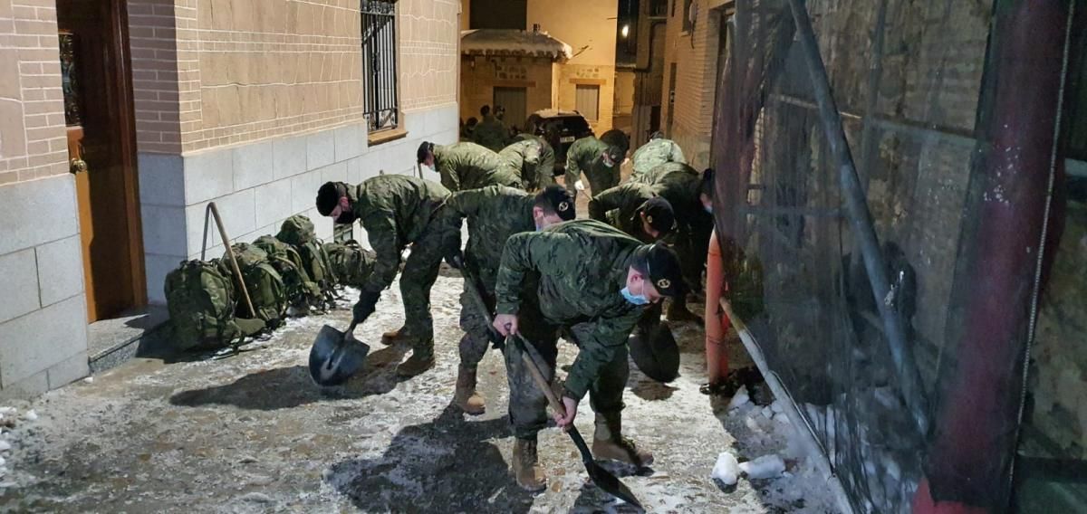 La Brigada "Guzmán el Bueno" X en las tareas de apoyo en la provincia de Toledo, tras el temporal Filomena