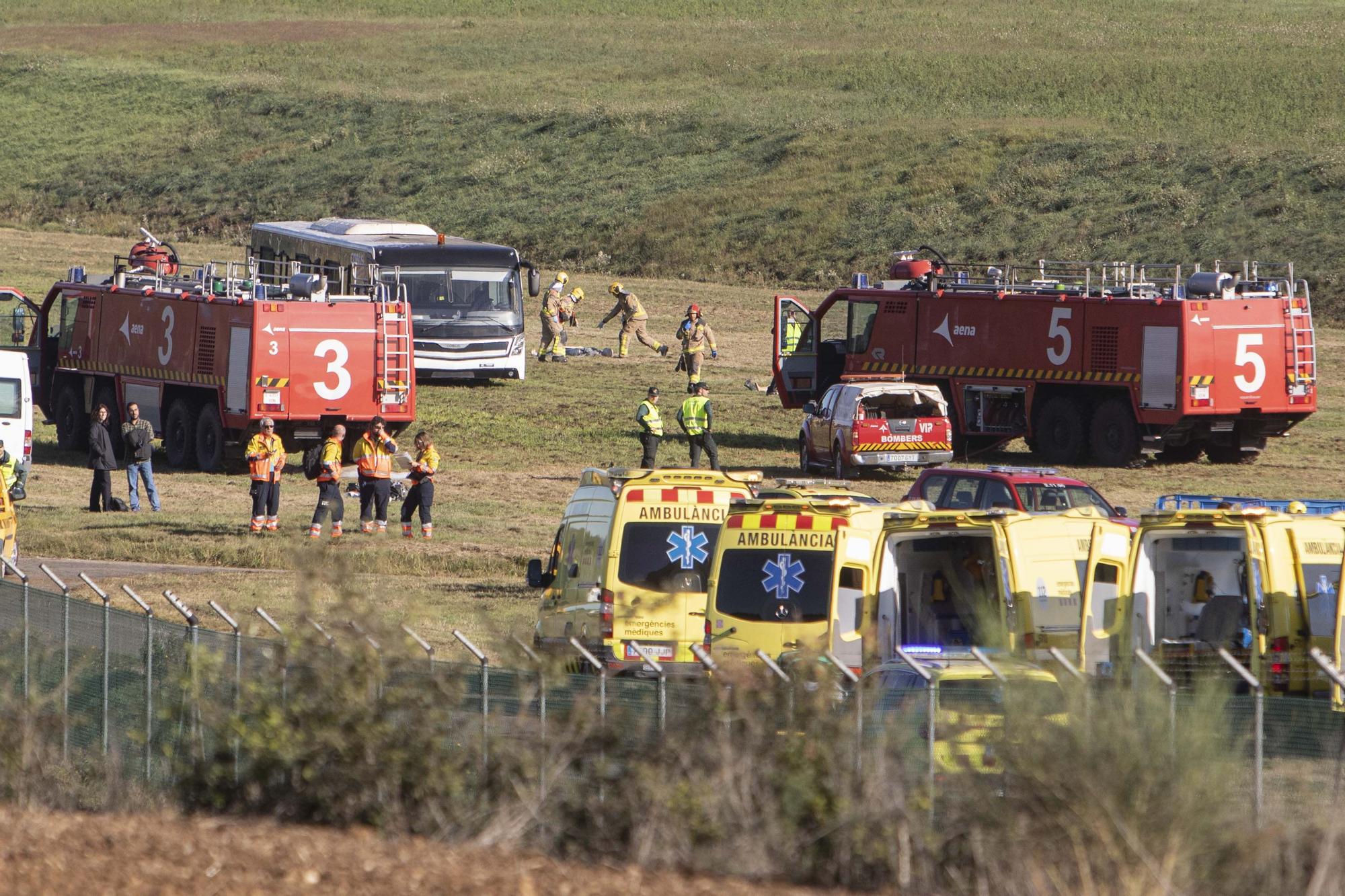 Simulacre d'accident aeri a l'aeroport de Girona