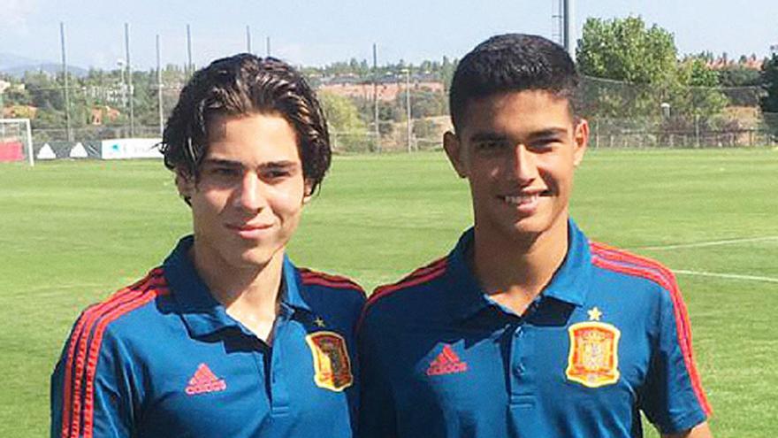 Miguel y David, jugadores del Celta. // FDV