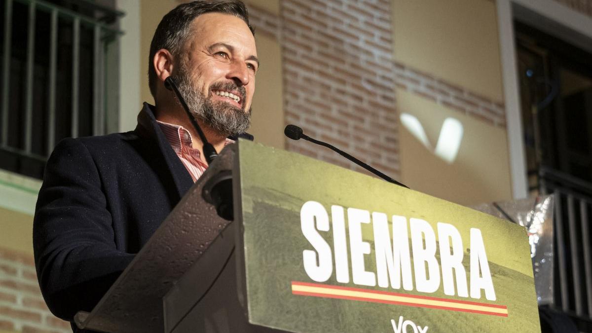 Santiago Abascal valora los resultados obtenidos por VOX en los comicios para Castilla y León.