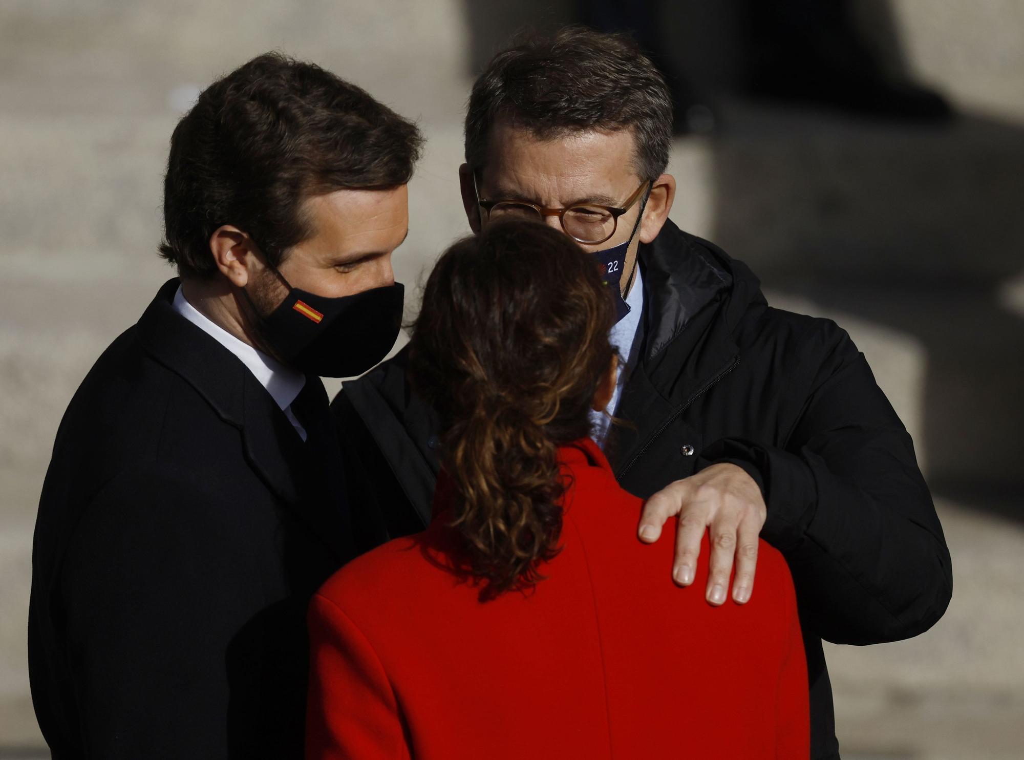 Casado, Feijóo y Ayuso en el Congreso.