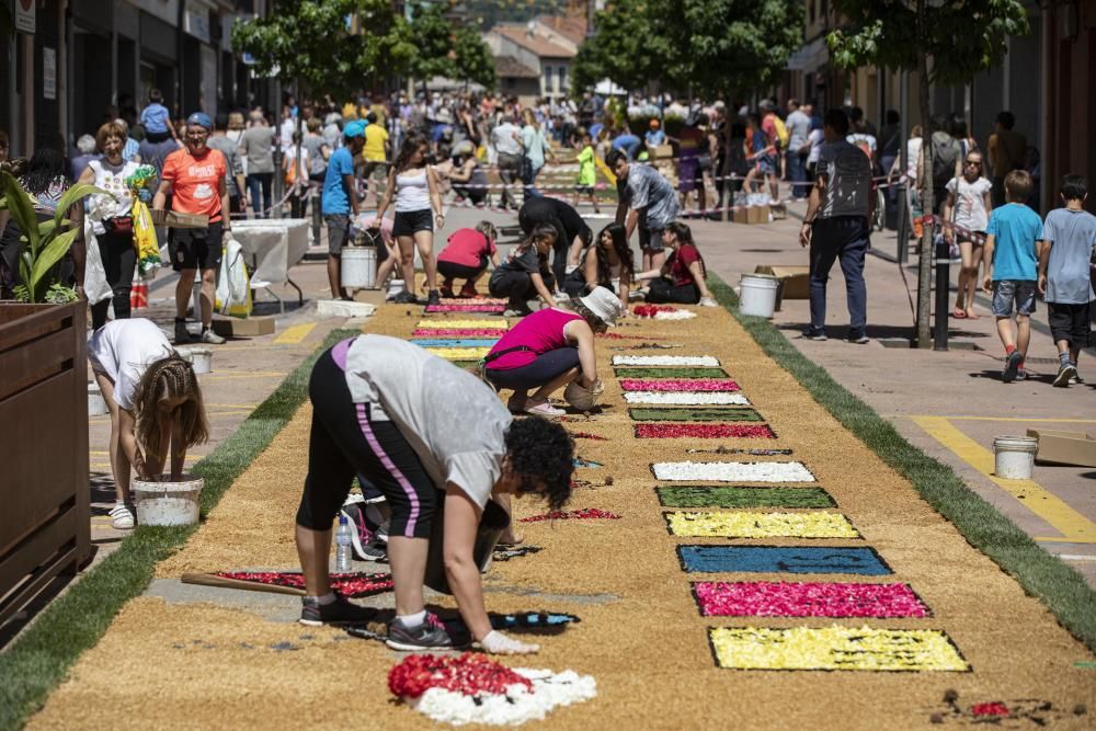 El concurs de catifes de flors naturals omple Arbúcies