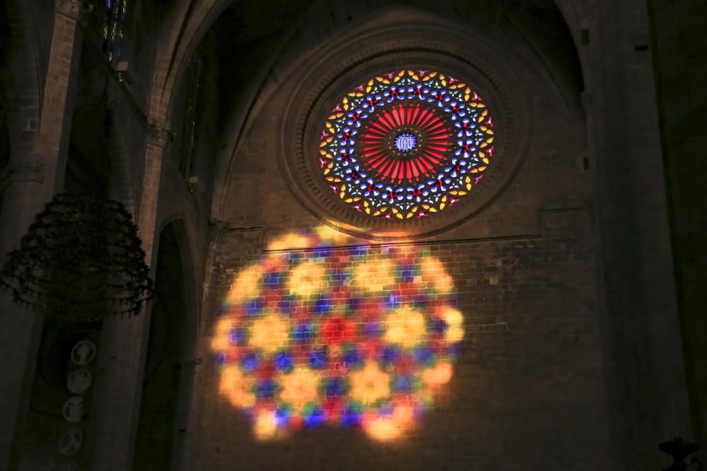 Vuit de la Seu: El cielo nublado impide ver el espectáculo de la luz en la Seu