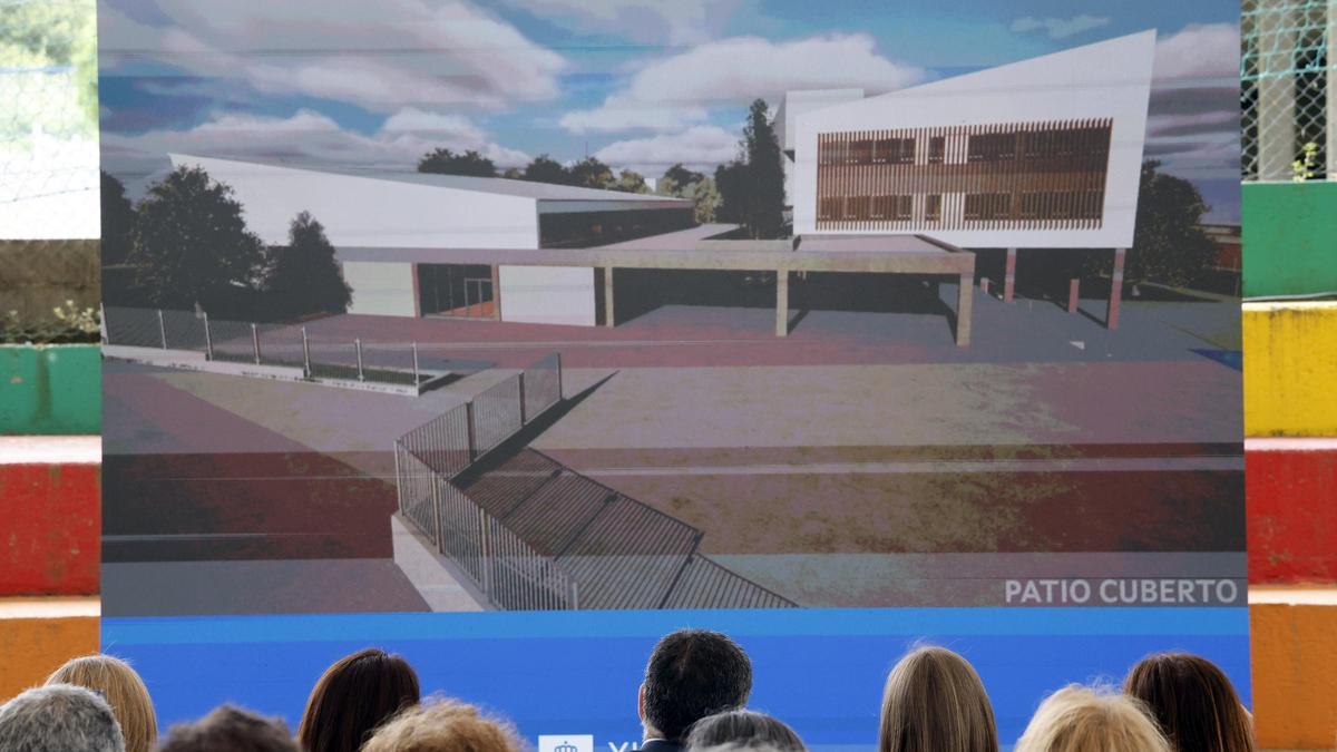 Presentación de la construcción del IES Domingo Villar en el CEIP Alfonso Daniel Castelao de Navia