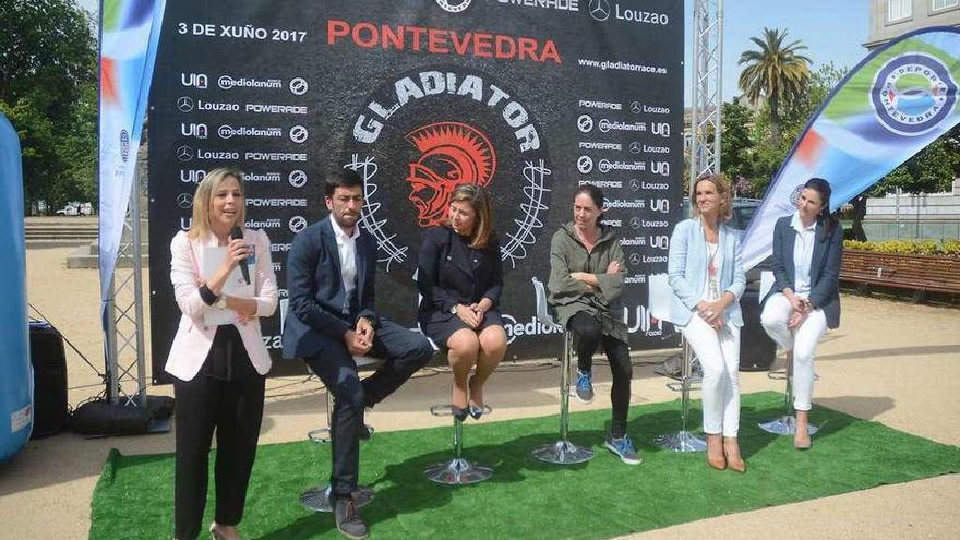 Presentación de la Gladiator Race ayer en Pontevedra. // Rafa Vázquez