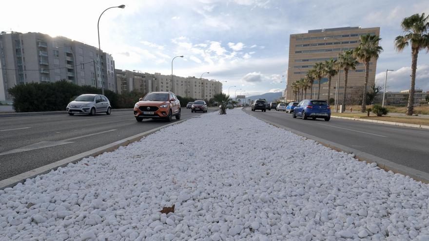 Terminan las obras en la mediana de la autopista del aeropuerto de Palma que han provocado cortes en el carril Bus-VAO