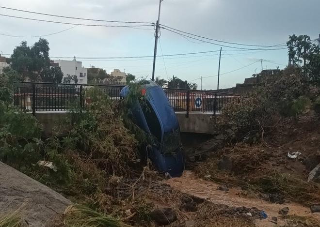 Destrozos por la lluvia en el Barranco de Las Bachilleras en Telde en el 2024